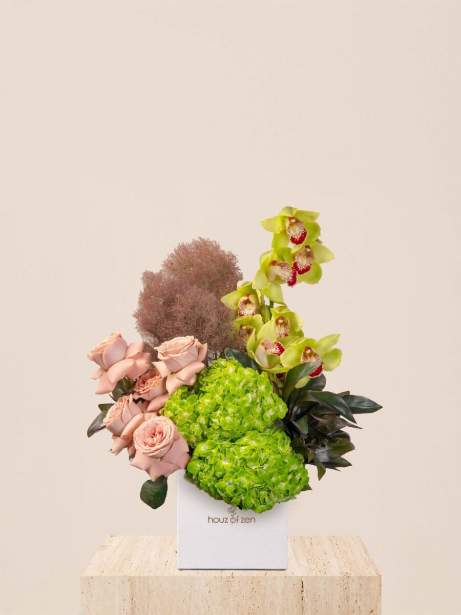 zen-garden-haze-cotinus-red-cymbidium-green-draceana-eucalyptus-cinerea-hydrangea-green-rose-houz-of-zen-small-box