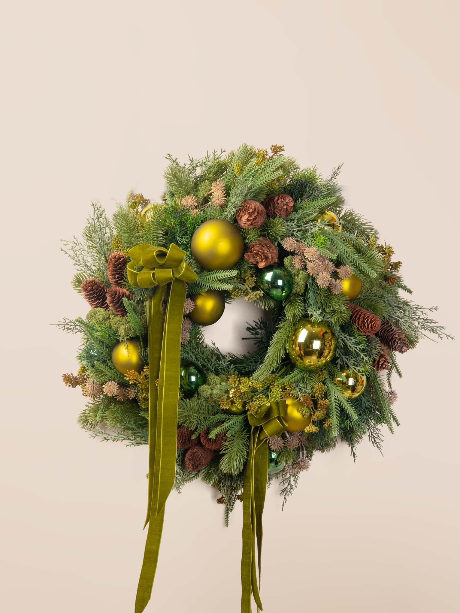 Olive Green Zen Faux Wreath – Main Image