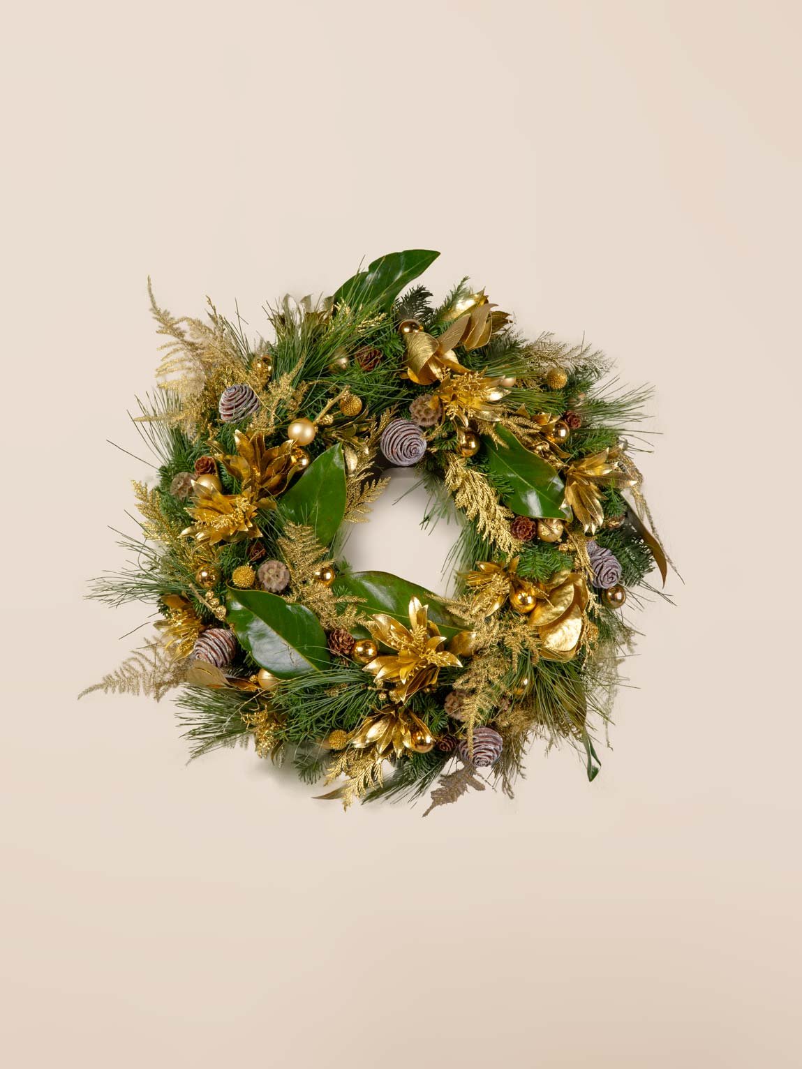 Fresh Golden Zen Wreath – Main Image