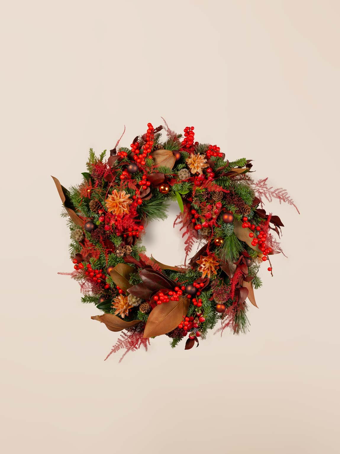 Fresh Red Zen Wreath – Main Image