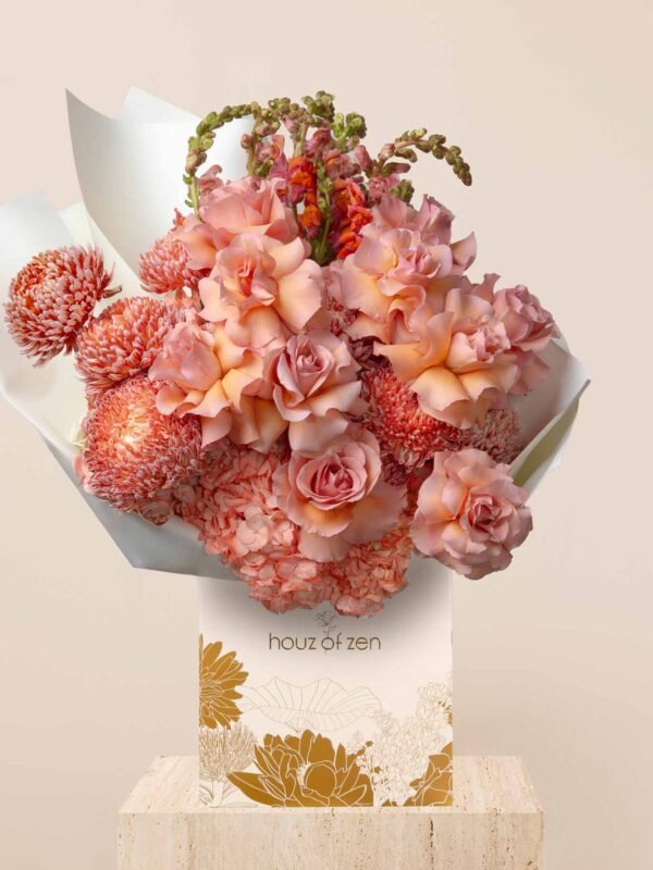ZEN Coral Drift coral flower bouquet in Dubai by Houz of Zen