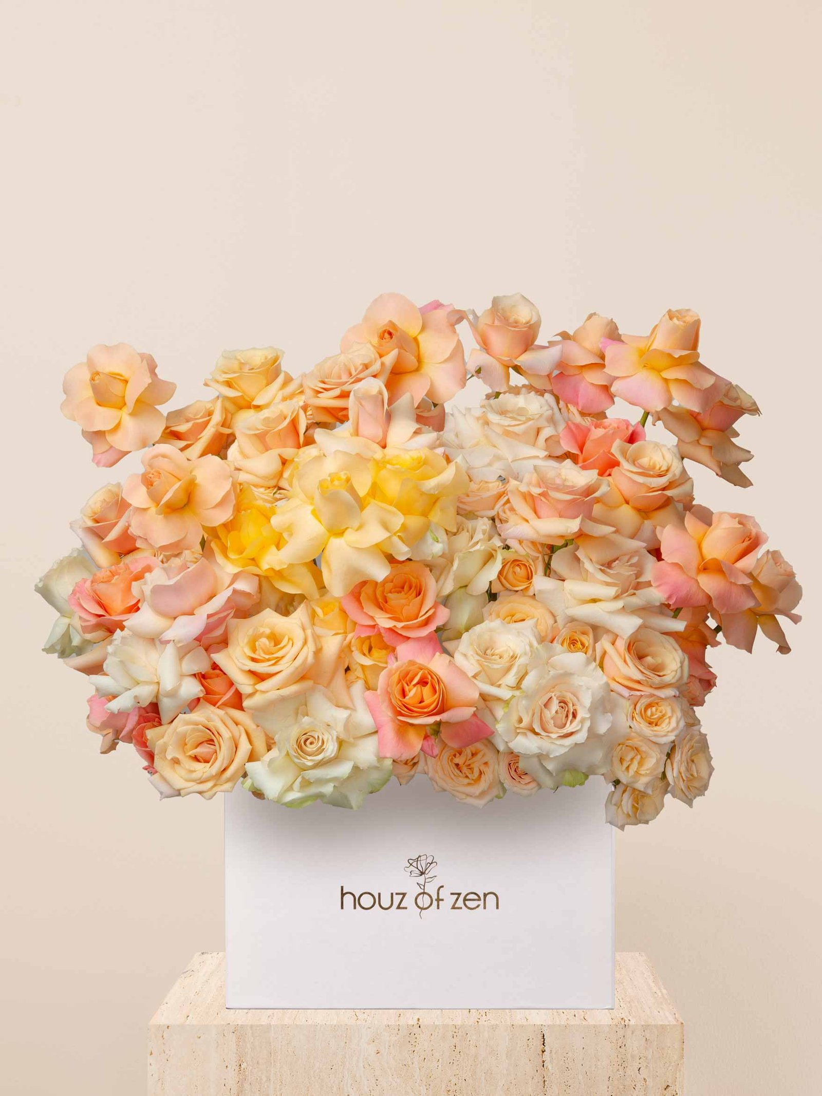 ZEN Cream Halo Cream Rose Flower Box