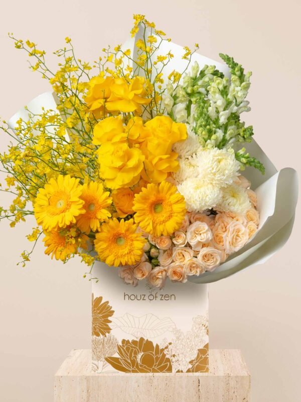 ZEN Golden Veil yellow bouquet in Dubai by Houz of Zen
