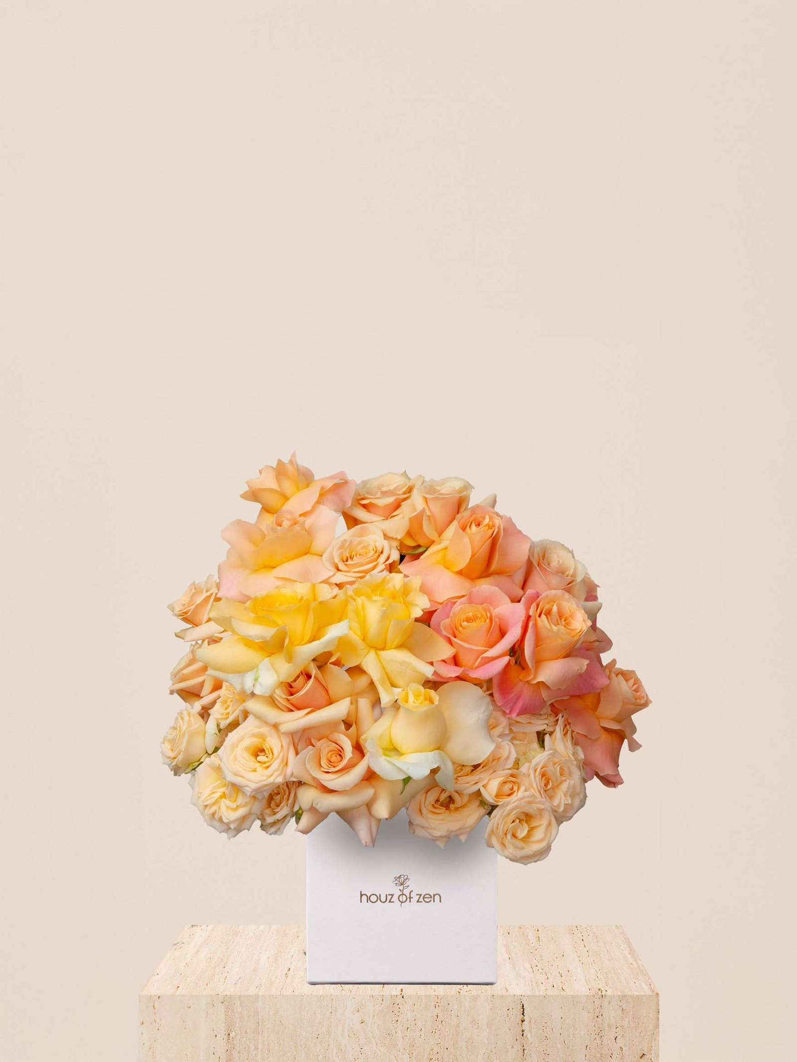 ZEN Peach Lumen Peach Rose Flower Box