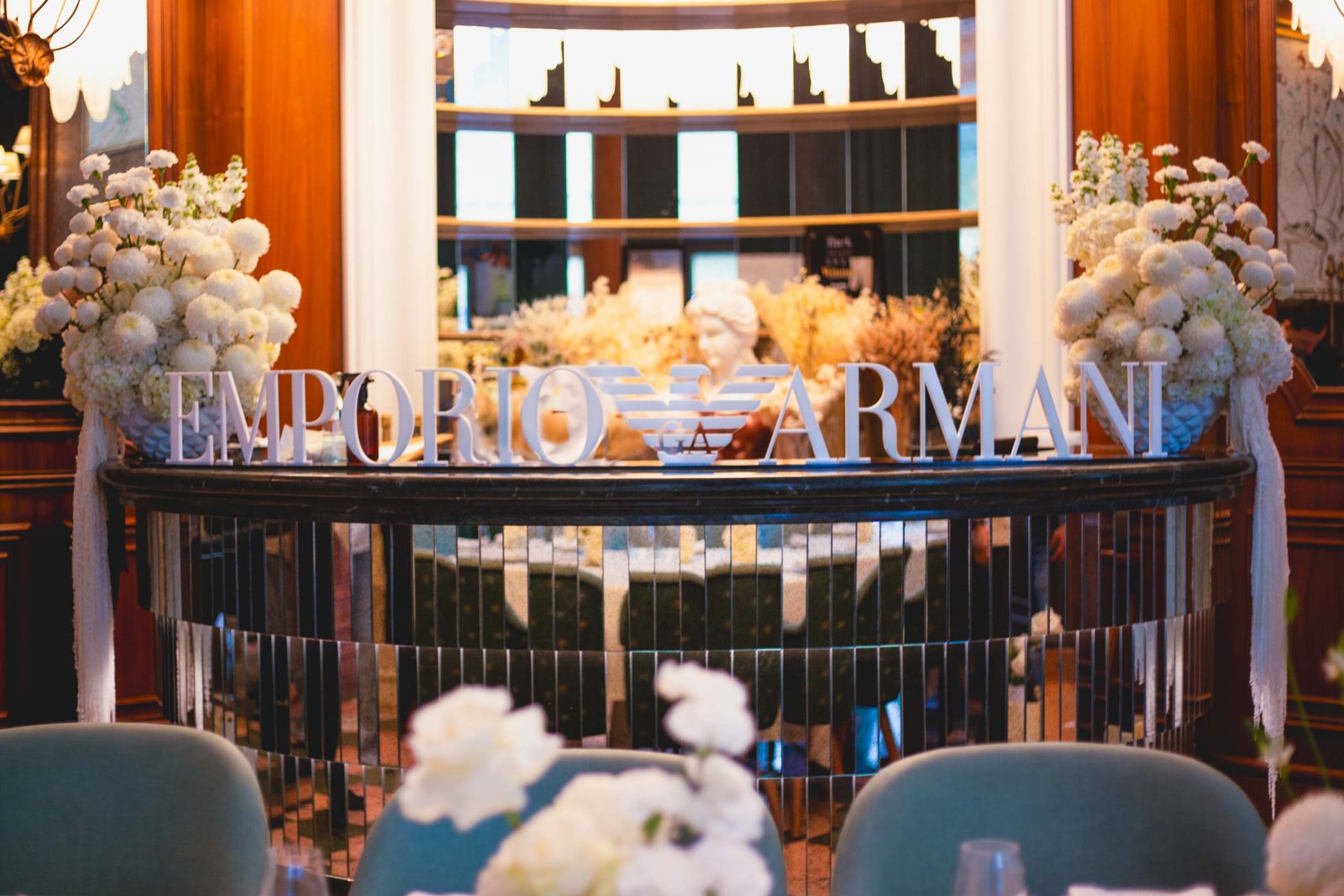 Emporio Armani breakfast floral styling at Josette Dubai by Houz of Zen